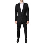 Dolce & Gabbana Black Wool Single Breasted 2 Piece Suit
