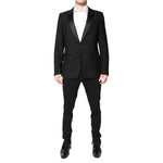 Dolce & Gabbana Black Wool Single Breasted 2 Piece Suit
