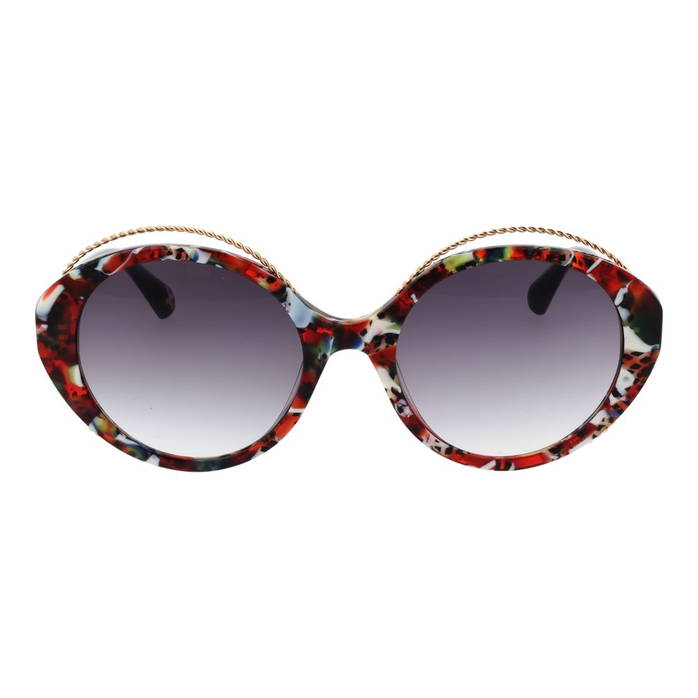 Christian Lacroix Multicolor Women Sunglass, oval full-rim with mirrored & gradient grey lenses, acetate frame, 100% UVA & UVB protection.