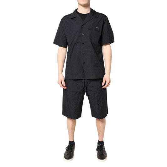 Dolce & Gabbana Black Cotton Men Pajama Set Sleepwear KOS2296-37