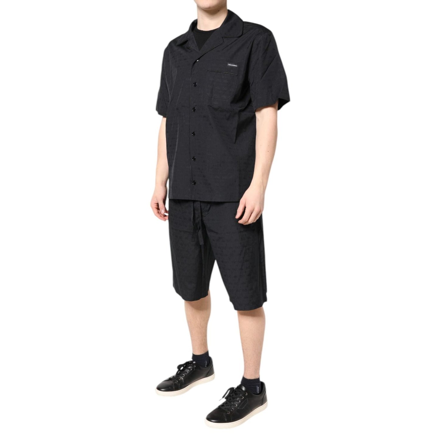 Dolce & Gabbana Black Cotton Men Pajama Set Sleepwear KOS2296-37