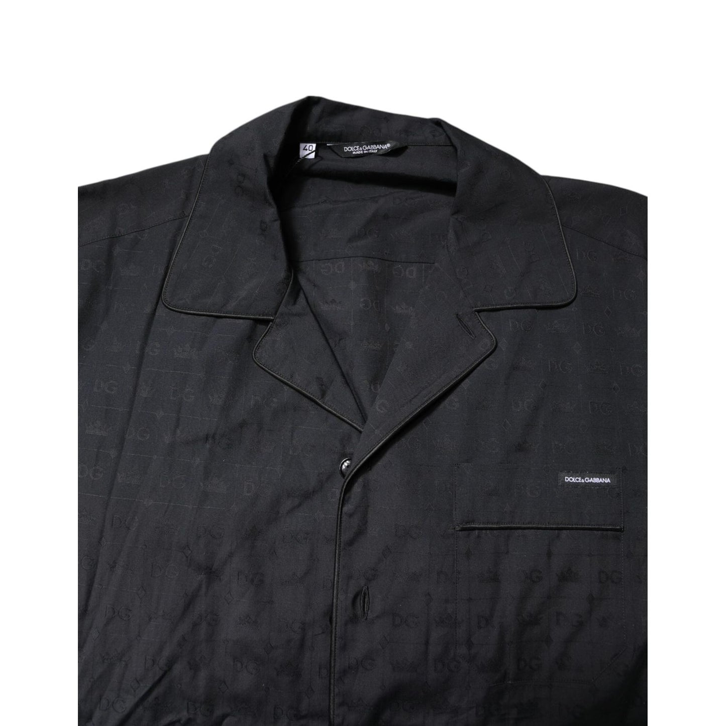 Dolce & Gabbana Black Cotton Men Pajama Set Sleepwear KOS2296-37