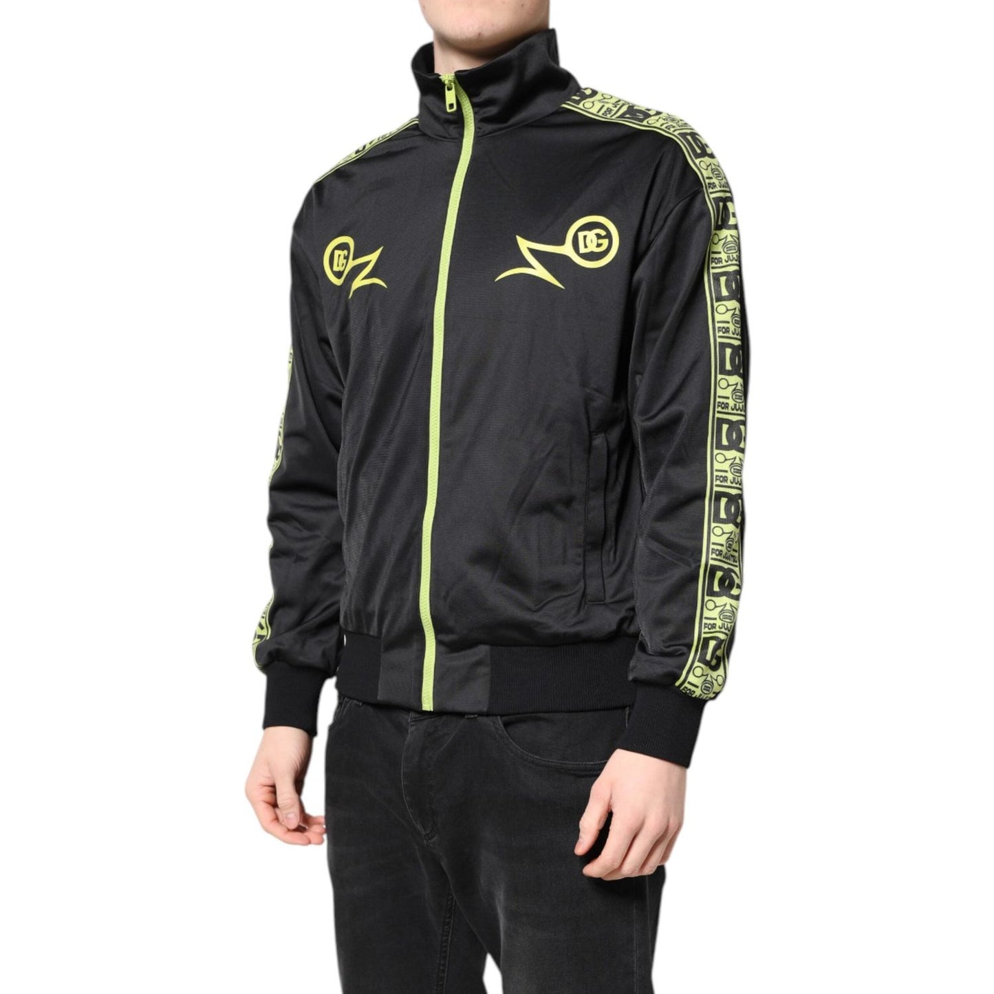 Dolce & Gabbana Black Logo Turtleneck Zip Bomber Jacket JKT41412-44
