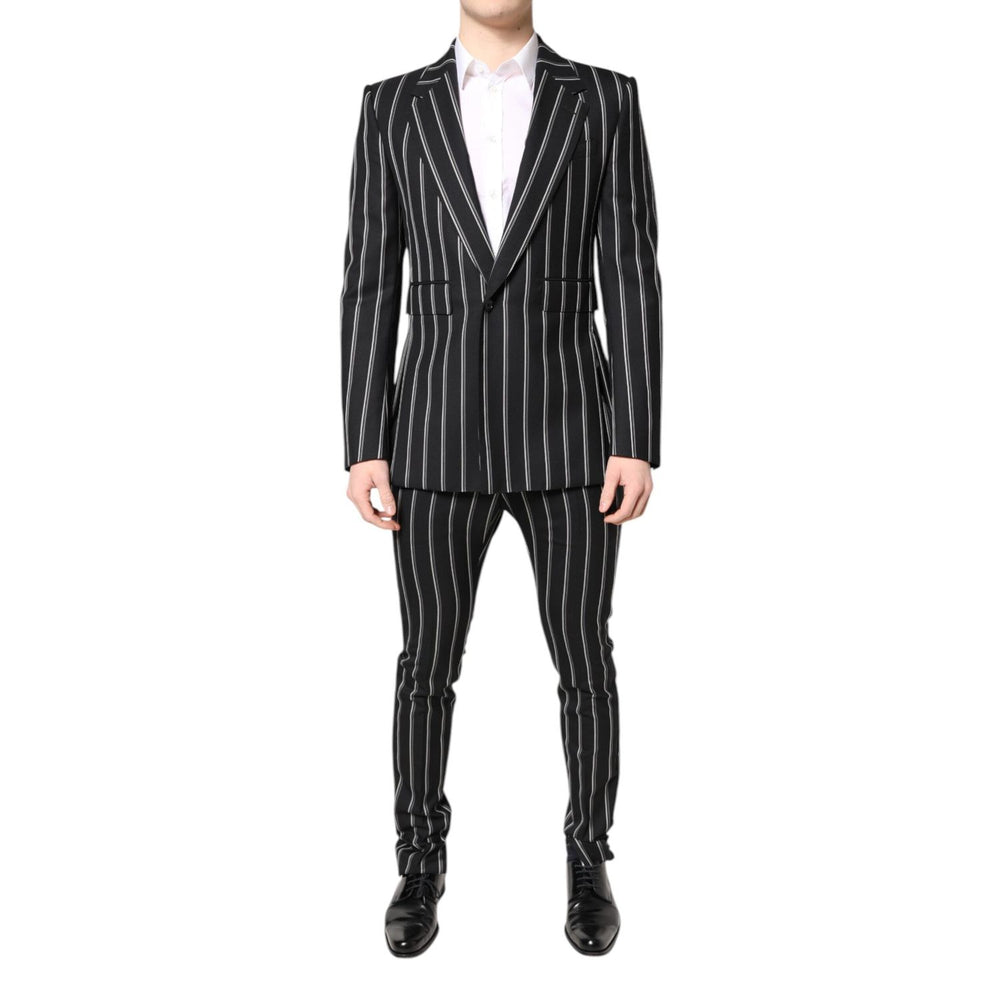 Dolce & Gabbana Black Striped SICILIA Formal 2 Piece Suit KOS2005-48