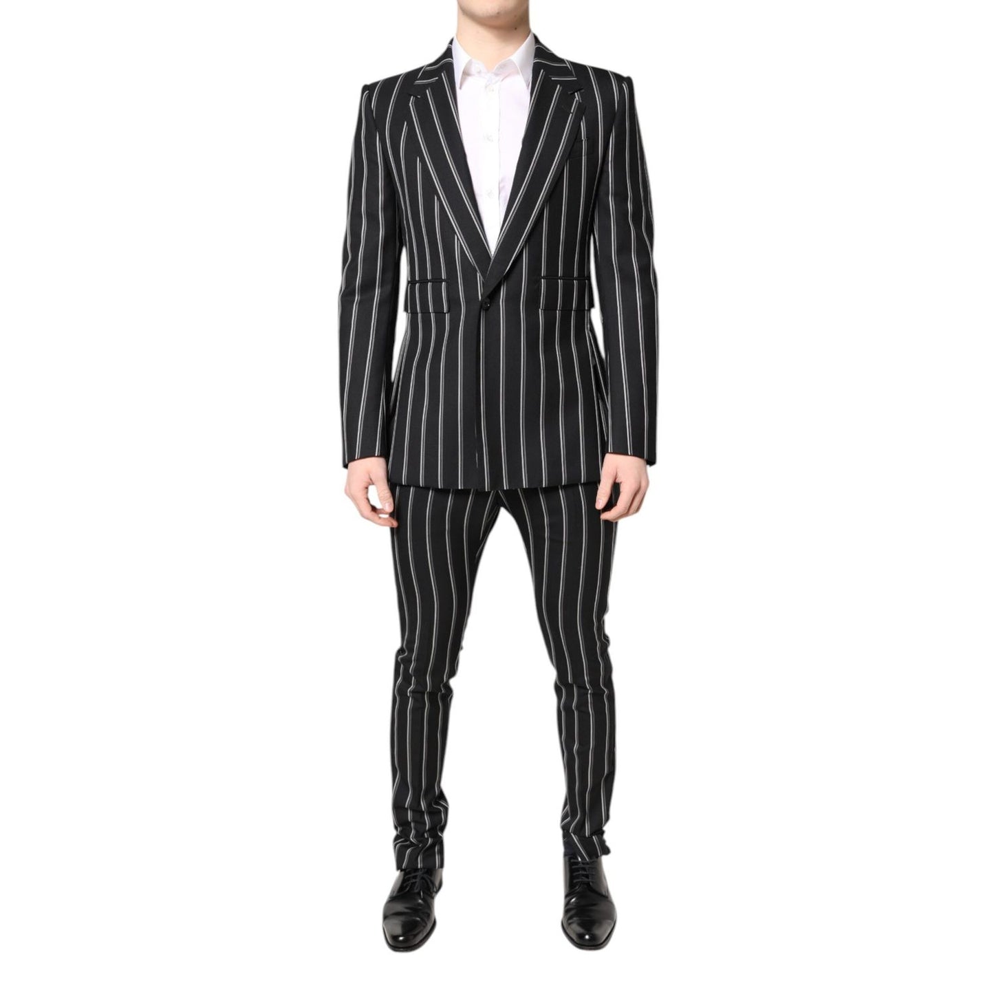 Dolce & Gabbana Black Striped SICILIA Formal 2 Piece Suit KOS2005-48