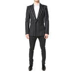 Dolce & Gabbana Black Striped SICILIA Formal 2 Piece Suit KOS2005-48