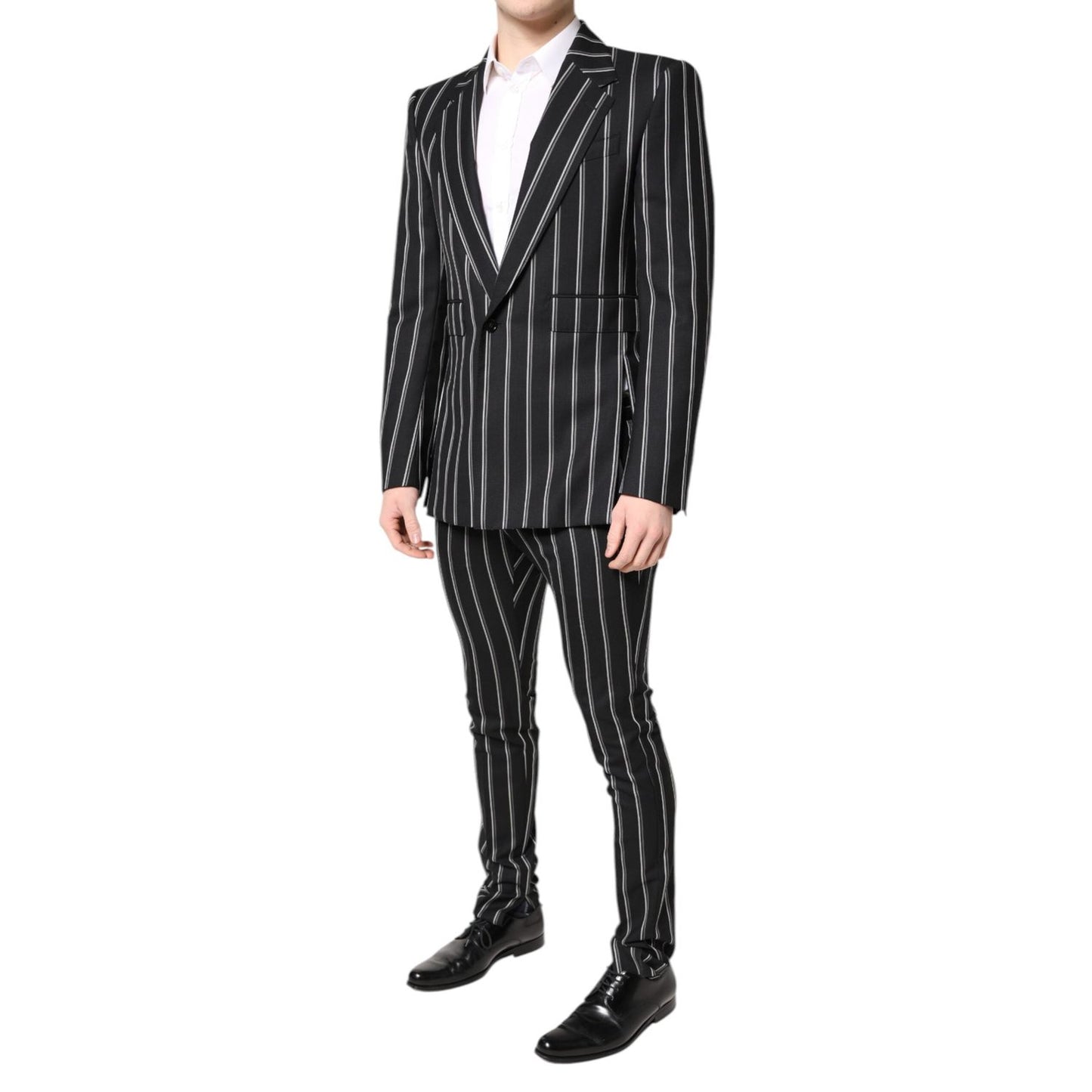 Dolce & Gabbana Black Striped SICILIA Formal 2 Piece Suit KOS2005-48