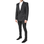 Dolce & Gabbana Black Striped SICILIA Formal 2 Piece Suit KOS2005-48
