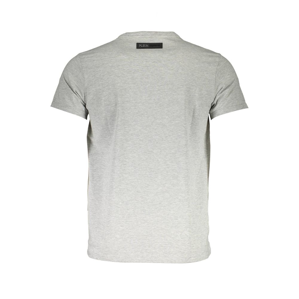 Back view of Plein Sport Brown Cotton Men T-Shirt in premium cotton with a stylish casual design for bold fashion statements.