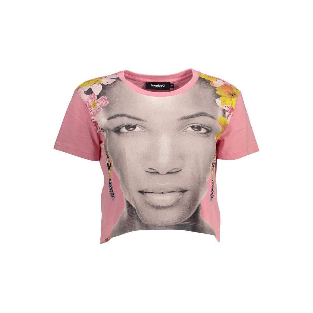 Desigual Pink Cotton Women T-Shirt DE-11519-L