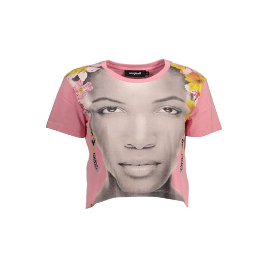 Desigual Pink Cotton Women T-Shirt DE-11519-L