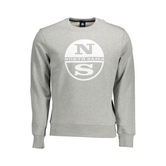 North Sails Gray Cotton Men Sweater NO-12589-XL