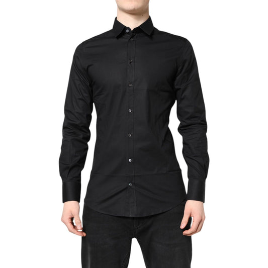Dolce & Gabbana Black GOLD Cotton Long Sleeves Dress Shirt TSH87814-37