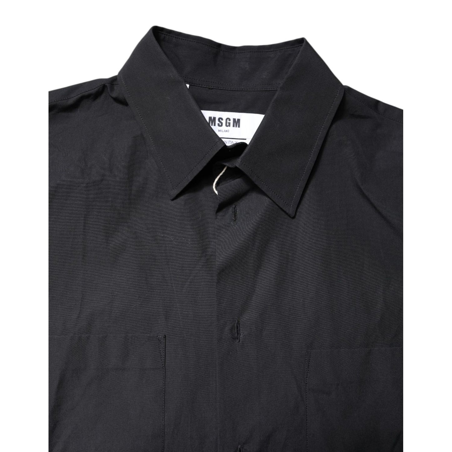 MSGM Black Printed Short Sleeves Collared Men Casual Shirt TSH87816-39