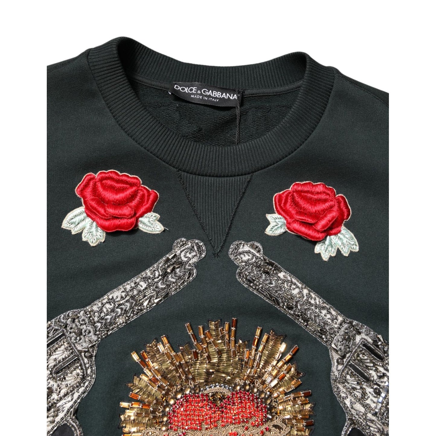 Dolce & Gabbana Black Sequined Embellished Pullover Sweater TSH90308-44