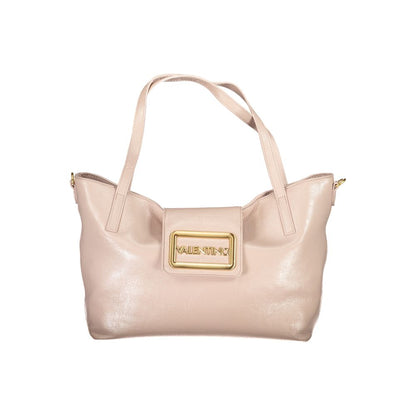 Mario Valentino Pink Polyethylene Women Handbag with elegant shoulder handles and detachable strap.