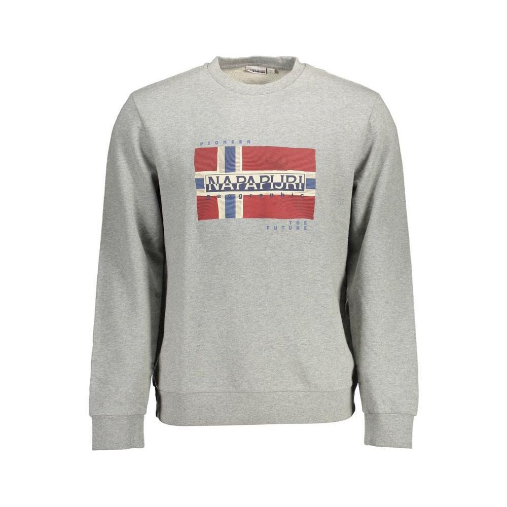 Napapijri Gray Cotton Men Sweater NA-11823-XXL