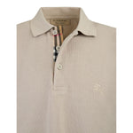 Burberry Pale Stone Cotton Collared Polo Shirt