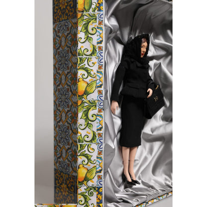 Dolce & Gabbana Black Dress Ceramic Porcelain Fashion Leather Sicily Dolls