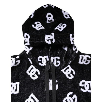 Dolce & Gabbana Black DG Cotton Hooded Sleeveless Sweater