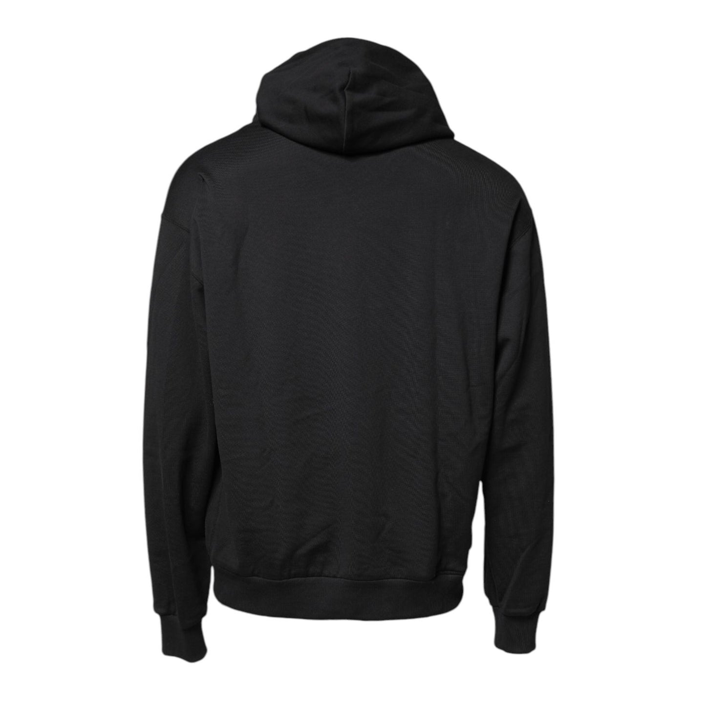 Dolce & Gabbana Black Embroidery Hooded Sweatshirt Sweater TSH90276-54