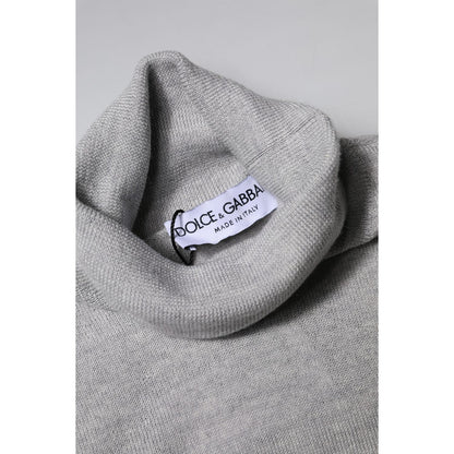 Dolce & Gabbana Gray Wool Knitted Men Pullover Sweater