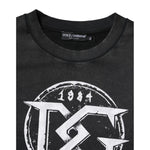 Dolce & Gabbana Black Cotton Logo Printed Pullover Sweater