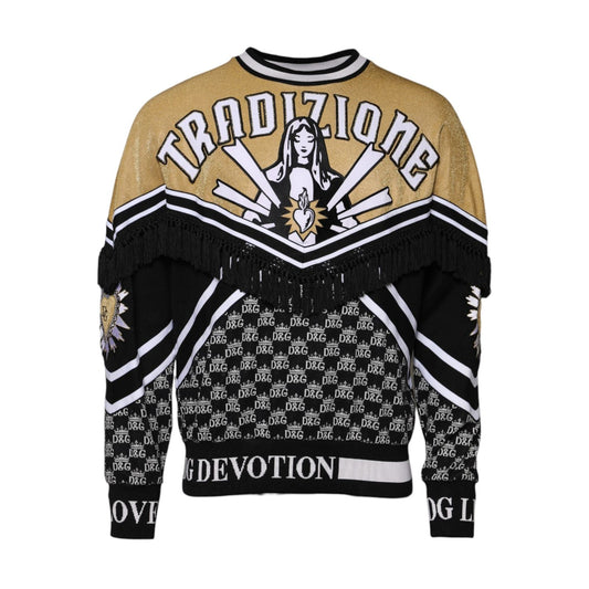 Dolce & Gabbana Multicolor Cotton Crew Neck Pullover Sweater