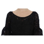 Dolce & Gabbana Black Floral Lace Long Bodycon Maxi Dress