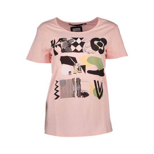 Silvian Heach Pink Cotton Unisex T-Shirt SI-1262-2XS