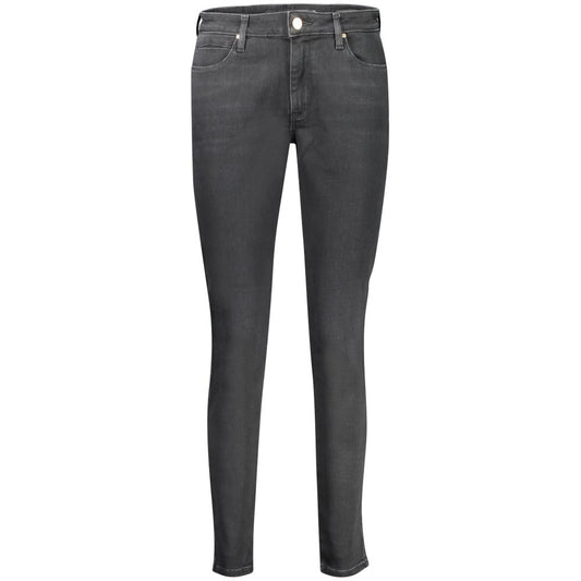 Guess Jeans Black Cotton Women Jeans, sleek skinny fit, 5-pocket design, sustainable cotton denim, iconic brand for fashion-conscious women.