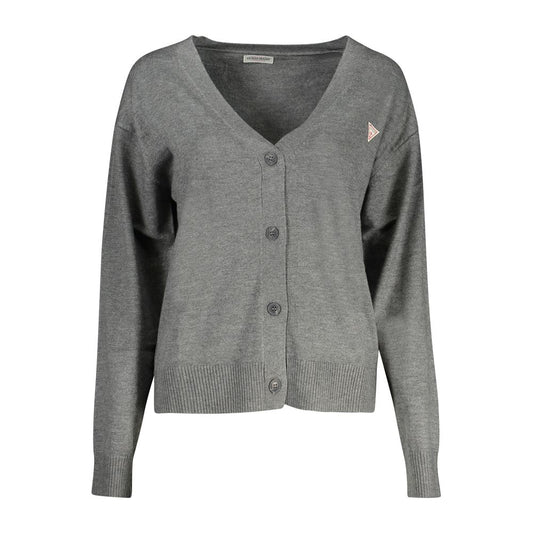 Guess Jeans Gray Polyester Sweater GU-32446-XS
