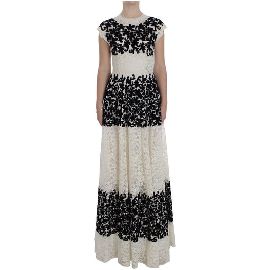Dolce & Gabbana Floral Lace Ricamo Long Ball Maxi Dress Dolce & Gabbana