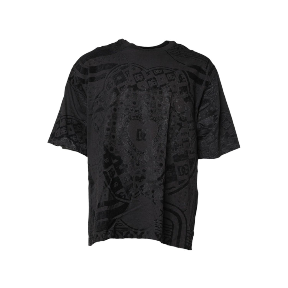Dolce & Gabbana Black Cotton Bandana Logo Crew Neck T-shirt TSH90426-52