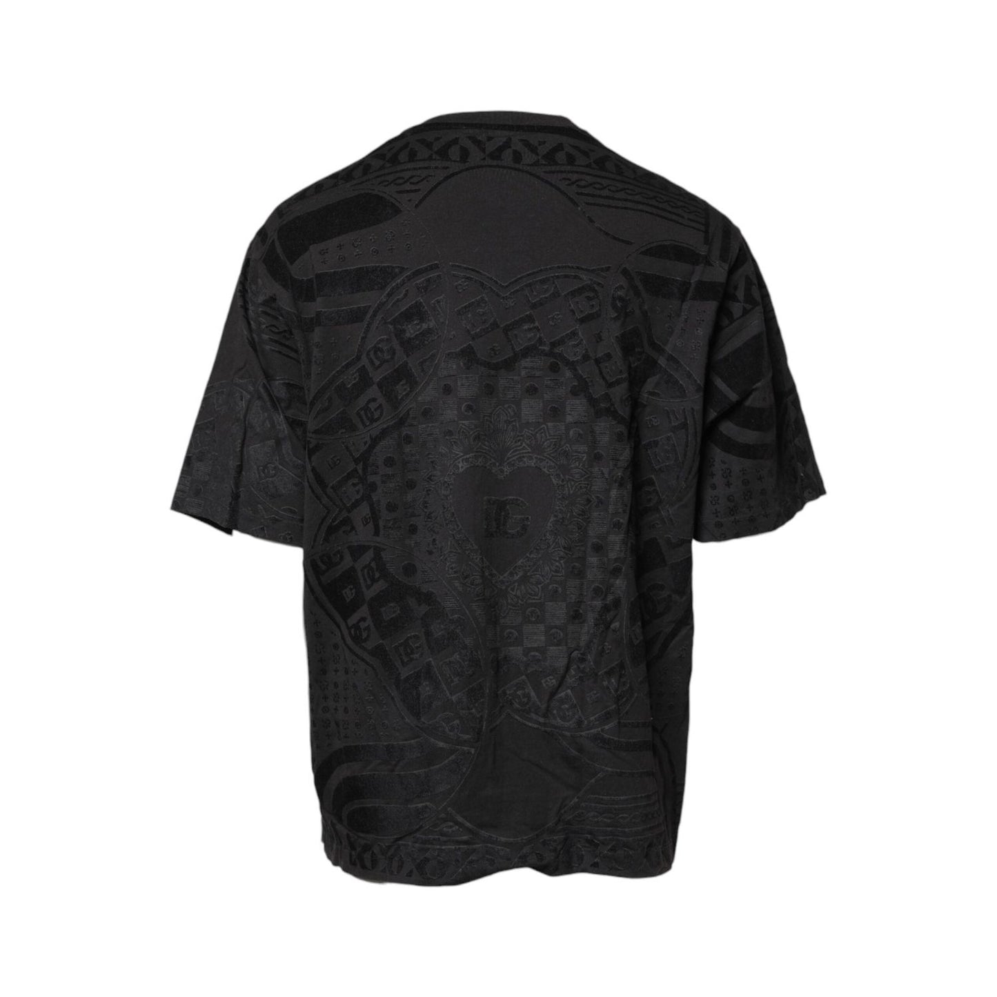 Dolce & Gabbana Black Cotton Bandana Logo Crew Neck T-shirt TSH90426-52