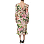 Dolce & Gabbana Pink Floral Silk Fit And Flared Midi Dress DR81612-46