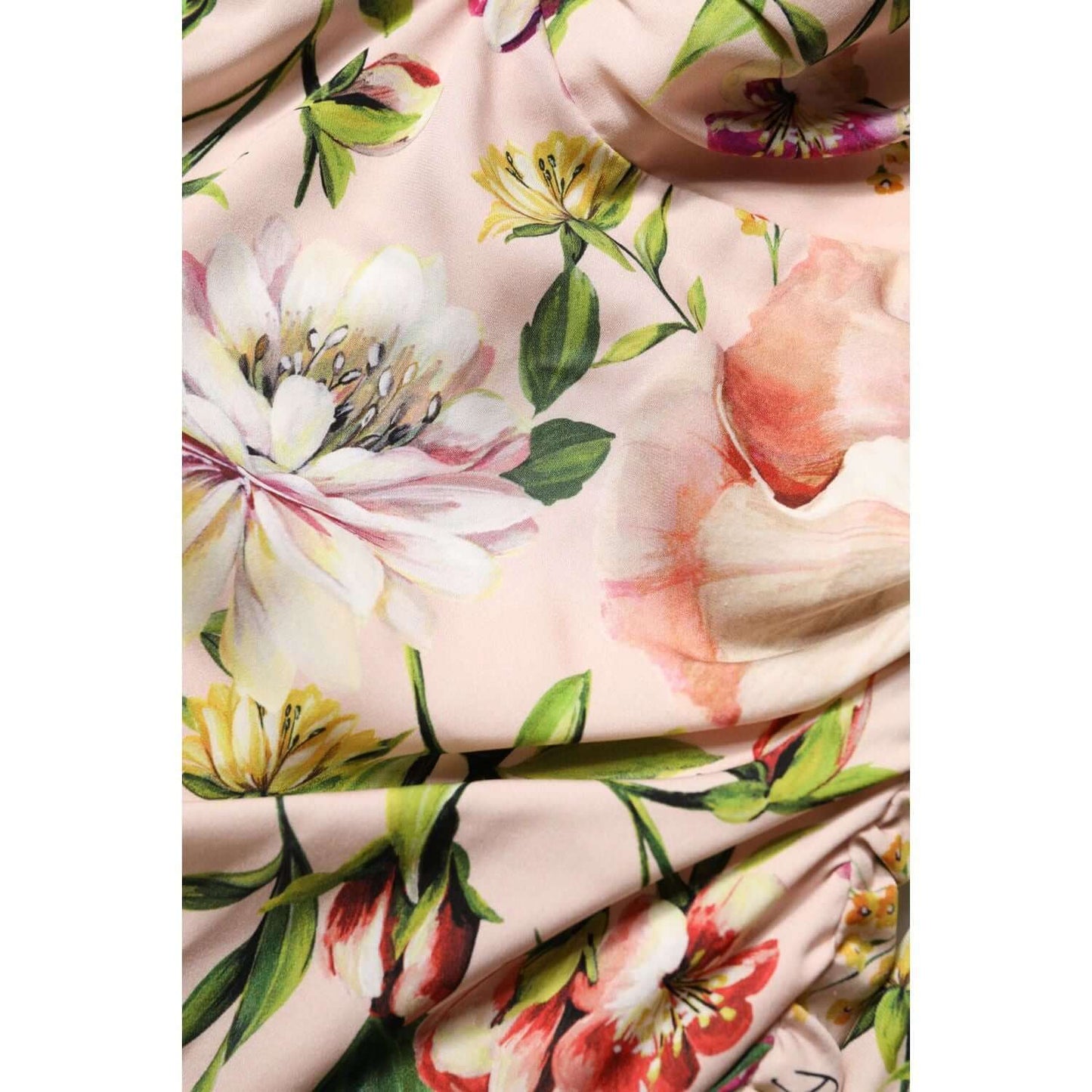Dolce & Gabbana Pink Floral Silk Fit And Flared Midi Dress DR81612-46
