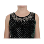 Dolce & Gabbana Green Velvet Crystal Long Maxi Dress