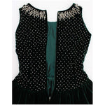 Dolce & Gabbana Green Velvet Crystal Long Maxi Dress