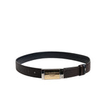 Dolce & Gabbana Black Blue Leather Gold Buckle Reversible Belt