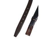 Dolce & Gabbana Black Blue Leather Gold Buckle Reversible Belt