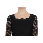 Dolce & Gabbana Black Floral Lace Long Ball Maxi Dress