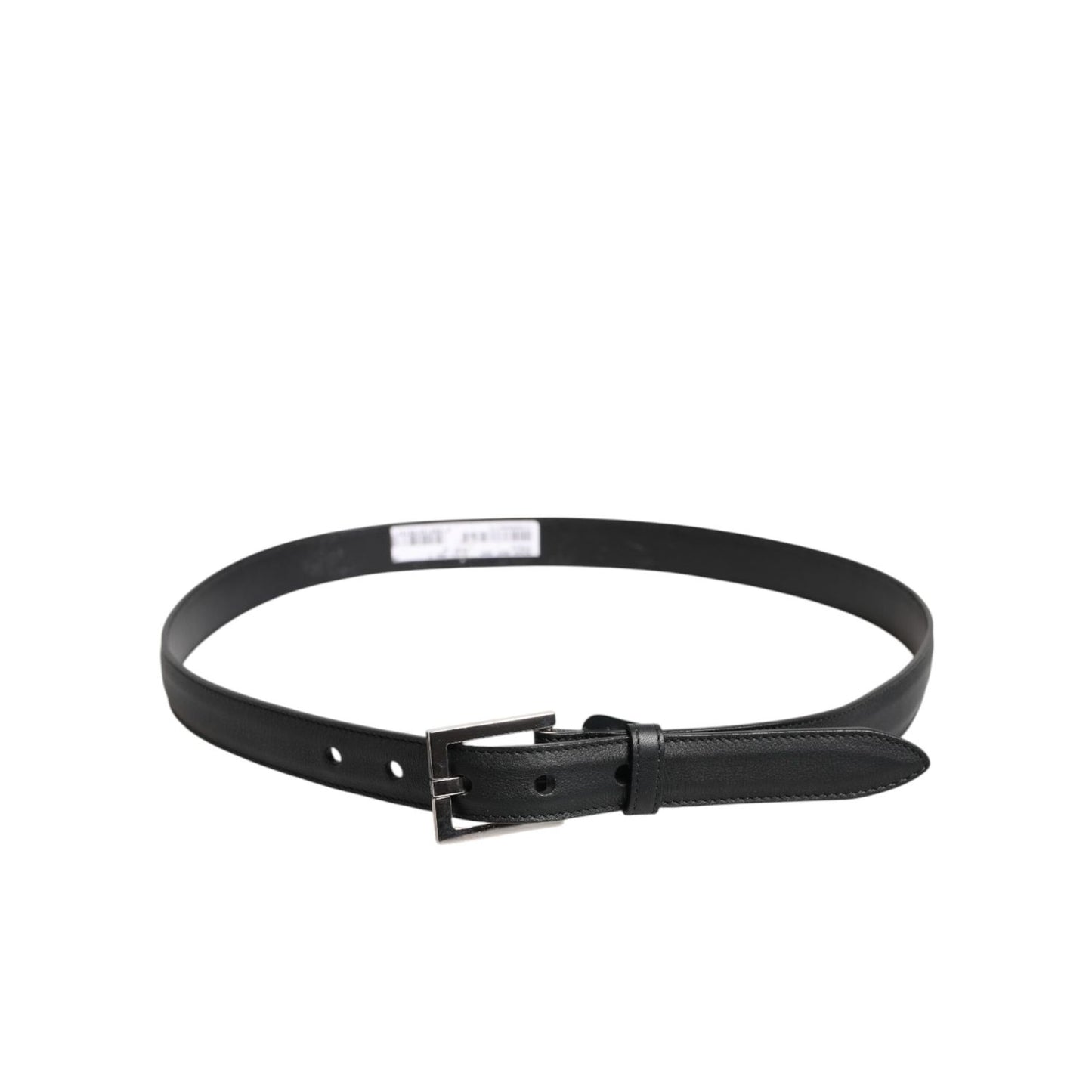 Dolce & Gabbana Black Classic Calfskin Leather Buckle Belt