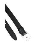 Dolce & Gabbana Black Classic Calfskin Leather Buckle Belt