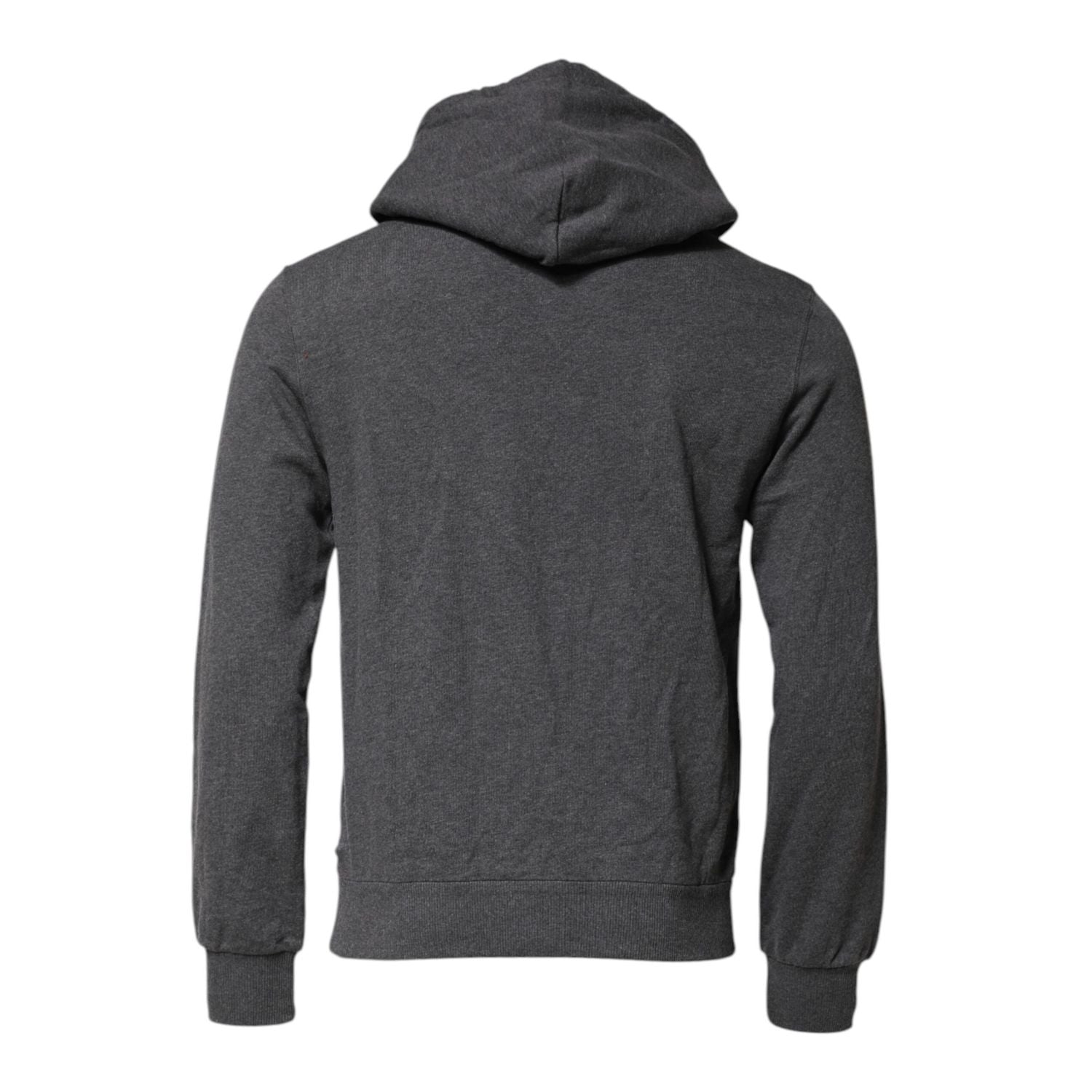 Dolce & Gabbana Gray Logo Patch Hooded Sweatshirt Sweater