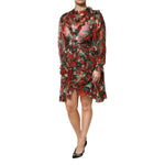 Dolce & Gabbana Multicolor Ruffle Floral Long Sleeves Dress