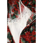 Dolce & Gabbana Multicolor Ruffle Floral Long Sleeves Dress