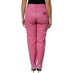 Dolce & Gabbana Pink Tattered Mid Waist Tapered Denim Jeans PAN76311-36