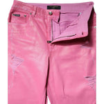 Dolce & Gabbana Pink Tattered Mid Waist Tapered Denim Jeans PAN76311-36