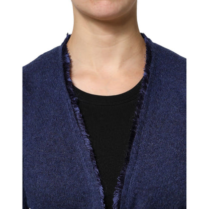Ballantyne Dark Blue Long Sleeves Overcoat Cardigan Sweater Ballantyne